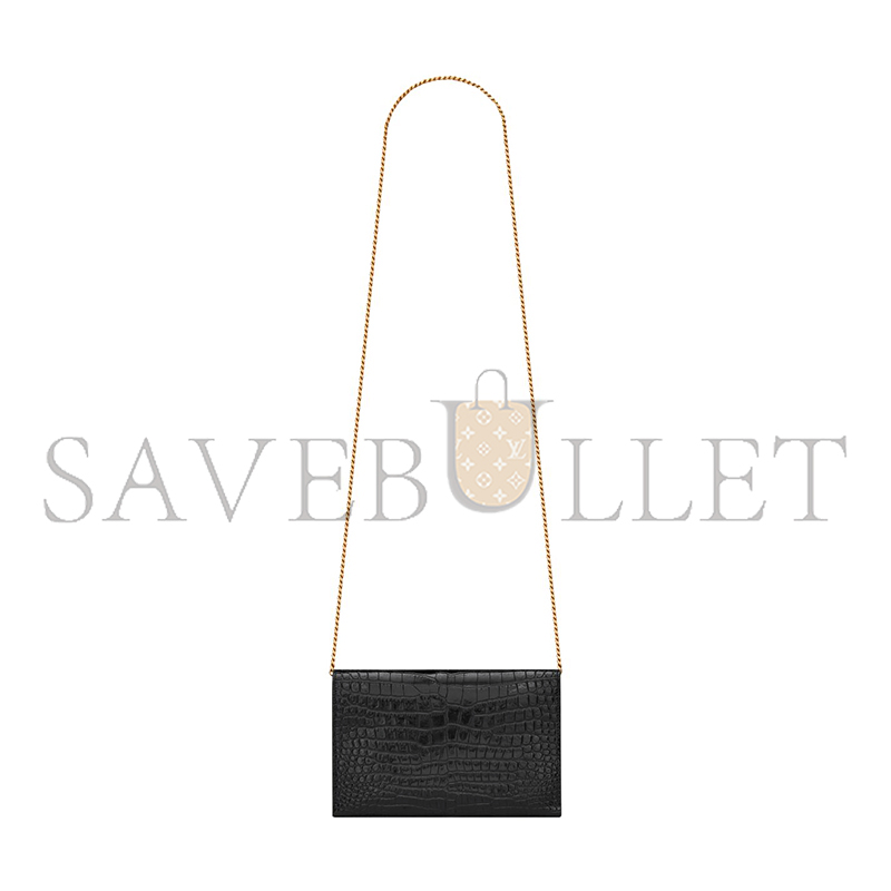 YSL UPTOWN CHAIN WALLET IN SHINY CROCODILE-EMBOSSED LEATHER 607788DND1J1000 (19*12*3cm) YSL UPTOWN CHAIN WALLET IN SHINY CROCODILE-EMBOSSED LEATHER 607788DND1J1000 (19*12*3cm)